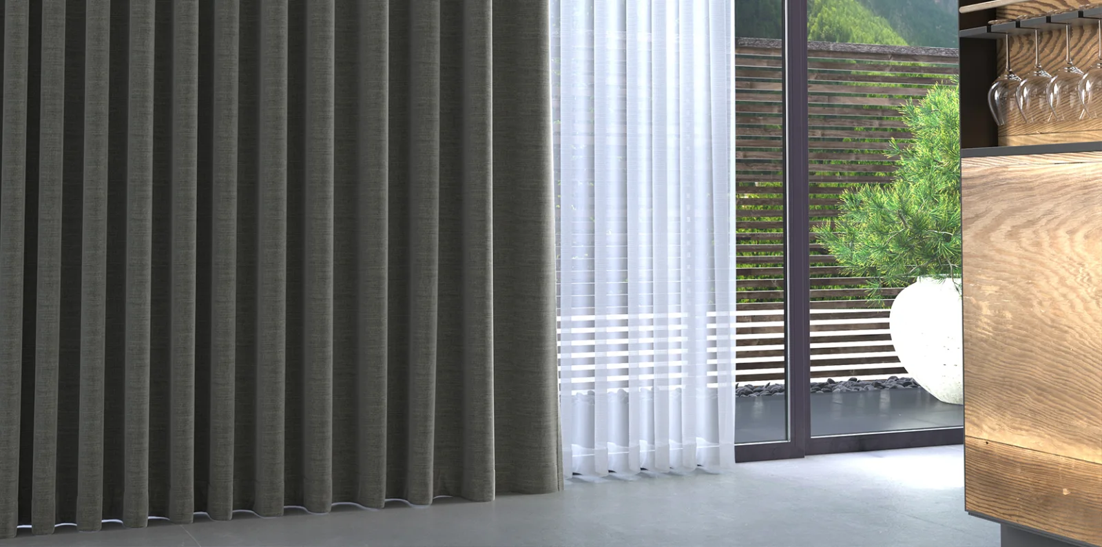 MODERO drapery shown in a room.