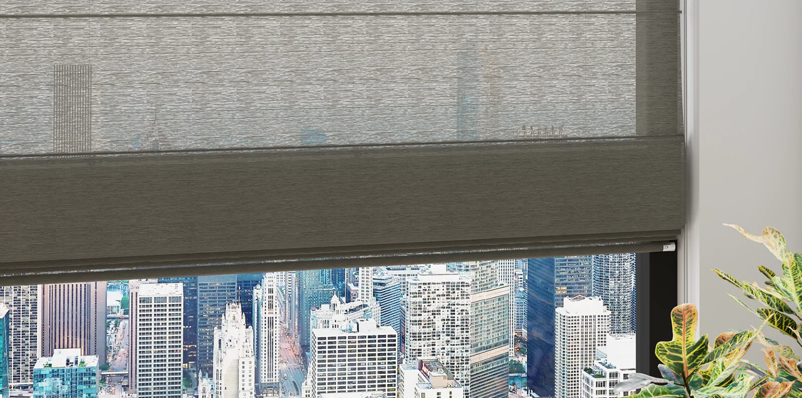 Soft Roman shades in a MODERO interior.
